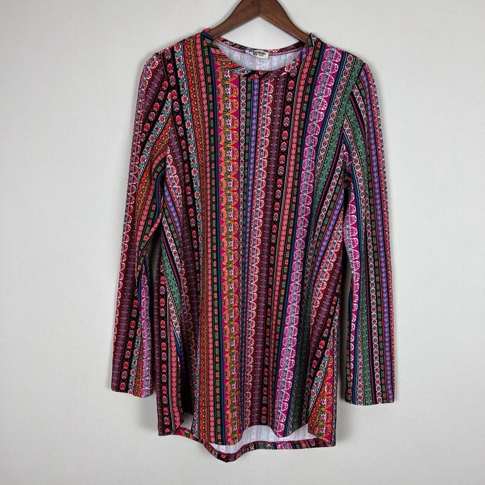 Show Me Your Mumu John Bell Sweater Tunic Top Womens Large Colorful‎ Long Sleeve